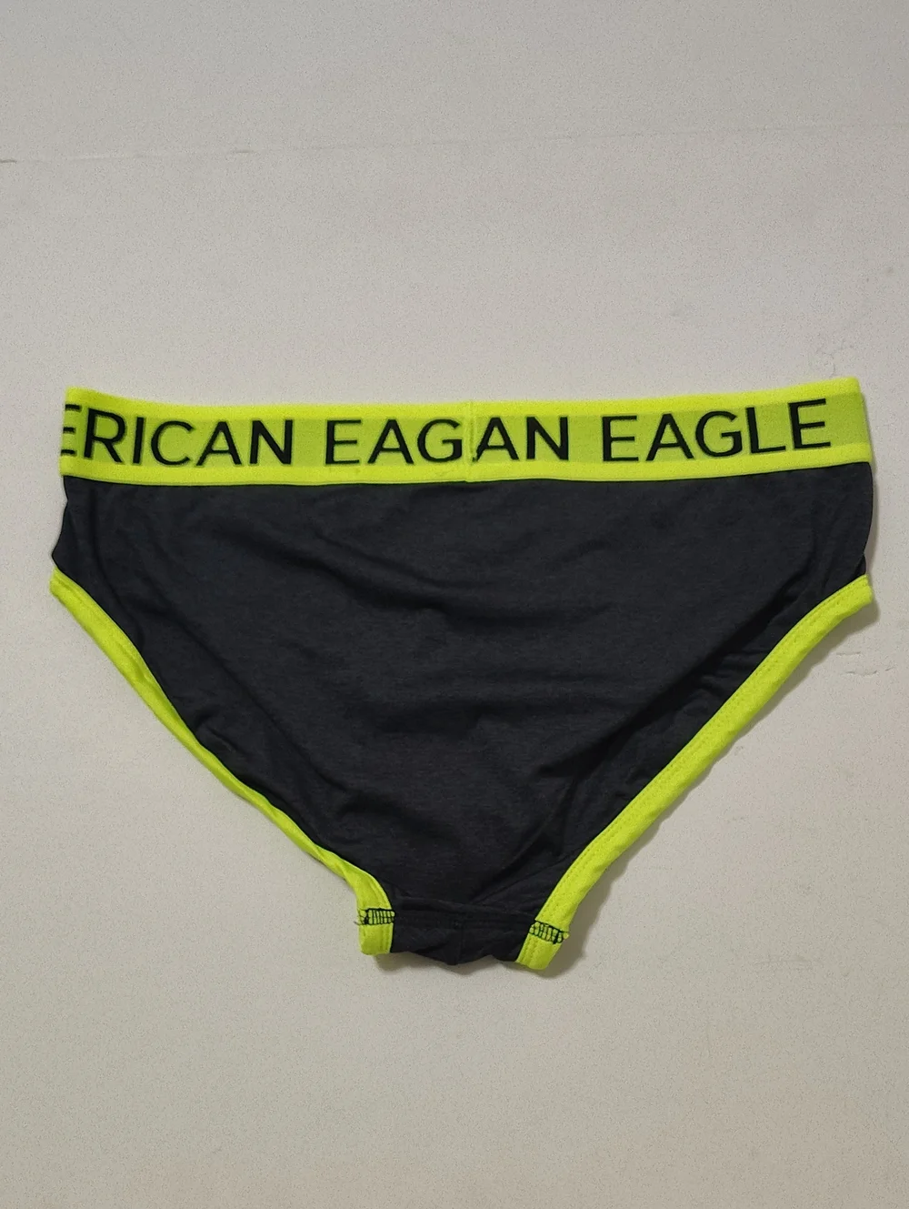 Rare Vintage American Eagle Black & Neon Yellow Brief - Size S